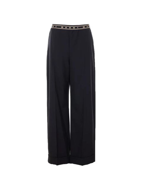 Marni elasticated logo-band trousers - Black - zdjęcie produktu nr 1
