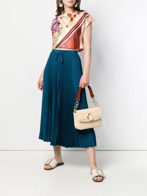 Chloé satin printed crop-top - Neutrals - zdjęcie produktu nr 2