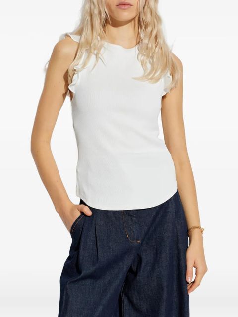 ZIMMERMANN Awaken ruffled-trim ribbed tank top - White