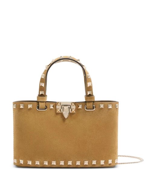 Valentino Garavani Rockstud mini suede shopping bag - Neutrals - zdjęcie produktu nr 1