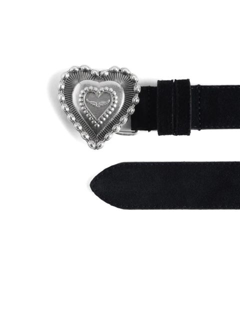 Zadig&Voltaire Santa Fe heart-buckle belt - Black