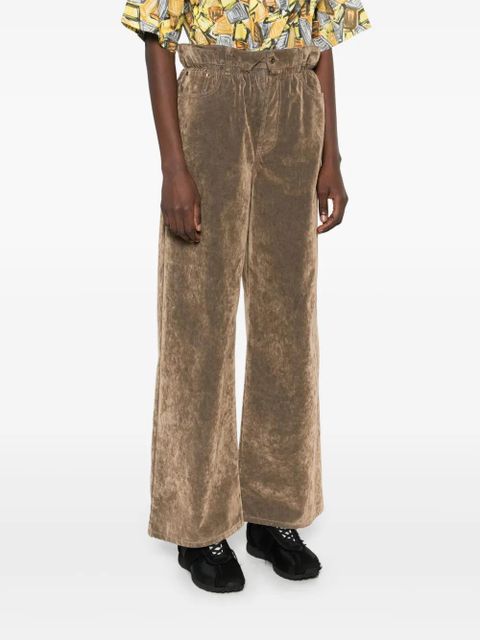 Miu Miu logo-patch trousers - Brown