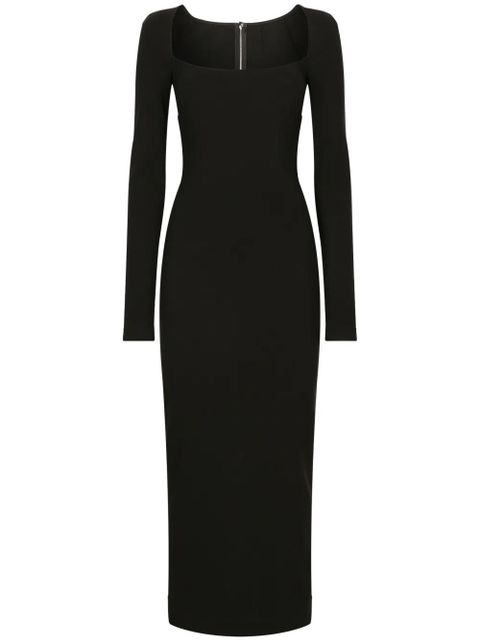 Dolce & Gabbana long-sleeve square-neck midi dress - Black - zdjęcie produktu nr 1