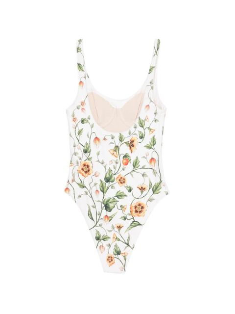 Agua By Agua Bendita Gema Uchuva floral swimsuit - White