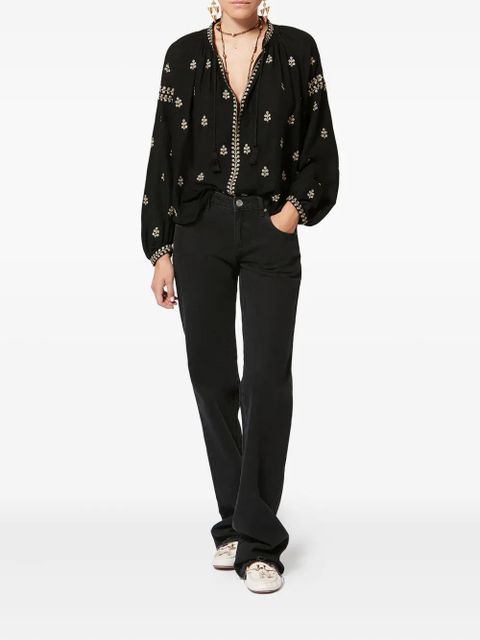 ISABEL MARANT Rodis embroidered tassel top - Black - zdjęcie produktu nr 2