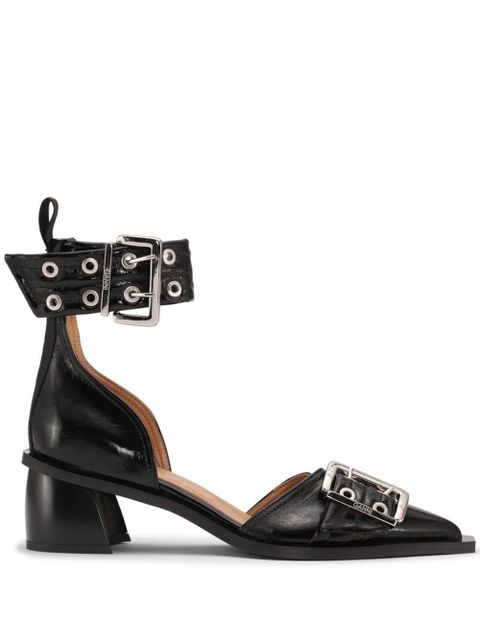 GANNI buckled faux-leather pumps - Black - zdjęcie produktu nr 1
