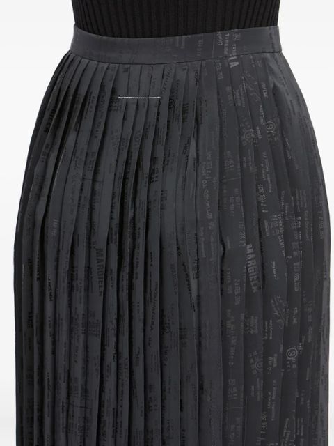 MM6 Maison Margiela pleated print skirt - Black