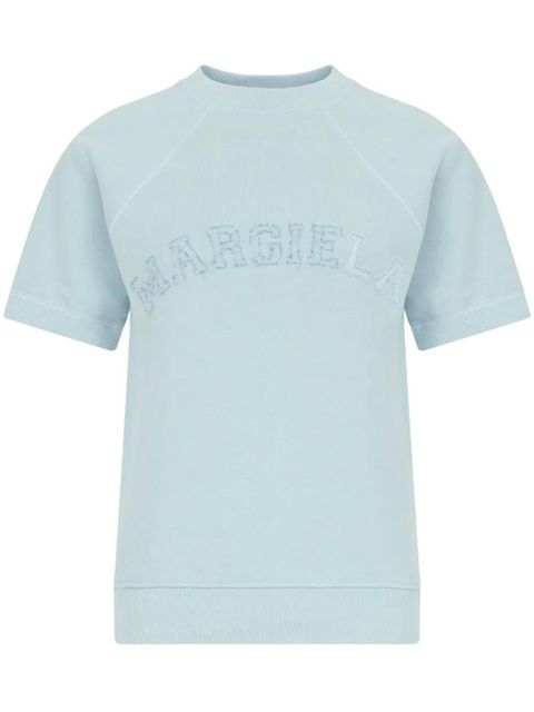 Maison Margiela logo-print cotton sweatshirt - Blue - zdjęcie produktu nr 1