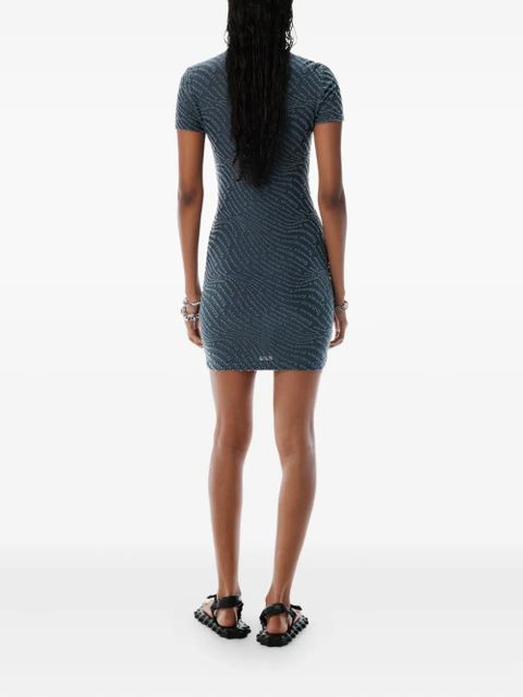 Alexander Wang short-sleeve logo-embossed dress - Blue - zdjęcie produktu nr 2