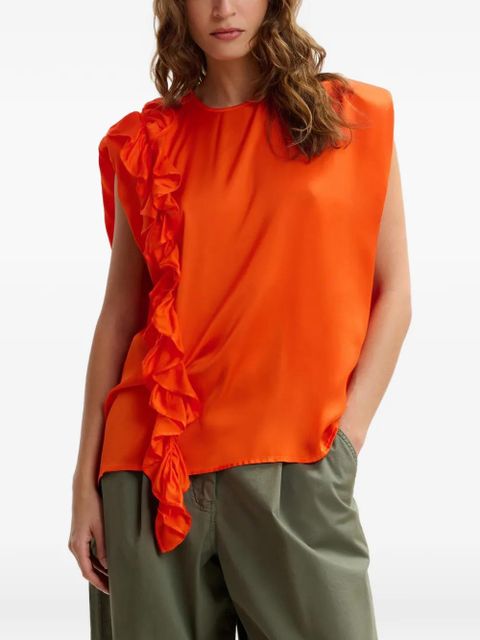 Essentiel Antwerp ruffled sleeveless blouse - Orange
