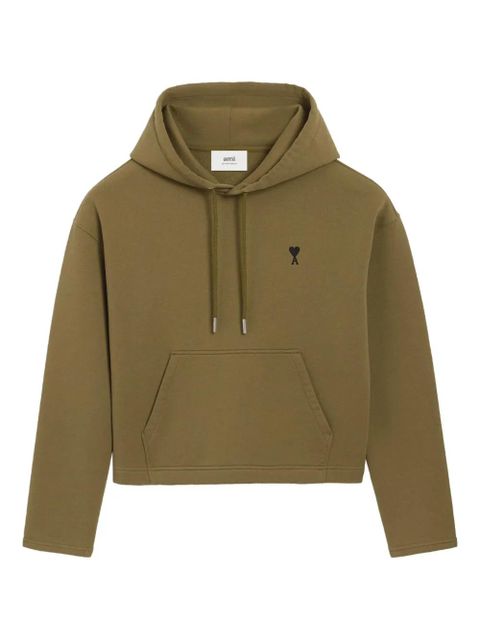 AMI Paris Ami De Coeur contrasted cotton hoodie - Green - zdjęcie produktu nr 1