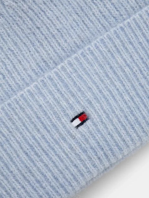 Tommy Hilfiger czapka z domieszką wełny kolor niebieski z cienkiej dzianiny AW0AW16633