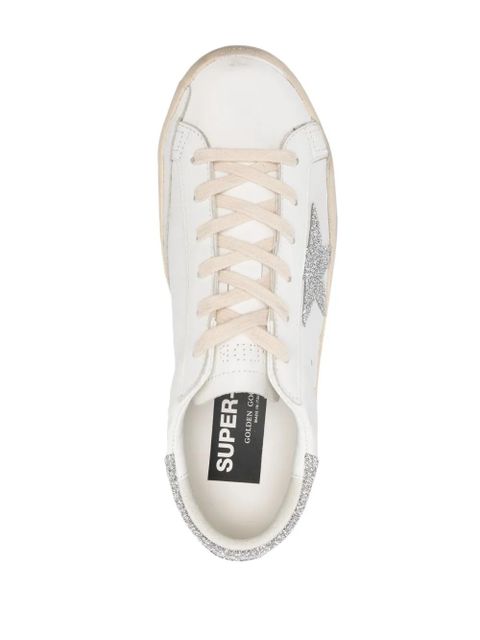 Golden Goose Superstar glitter-embellished sneakers - White