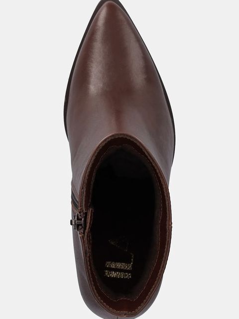 Answear.LAB botki skórzane kolor brązowy na słupku