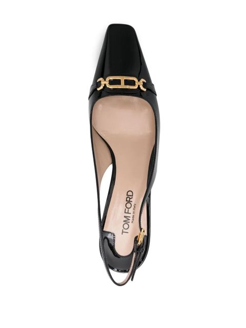 TOM FORD Whitney slingback patent-leather pumps - Black