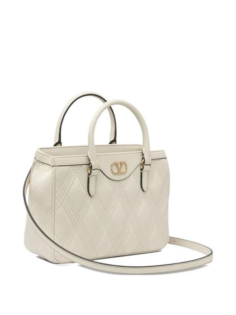 Valentino Garavani v-logo quilted shoulder bag - Neutrals