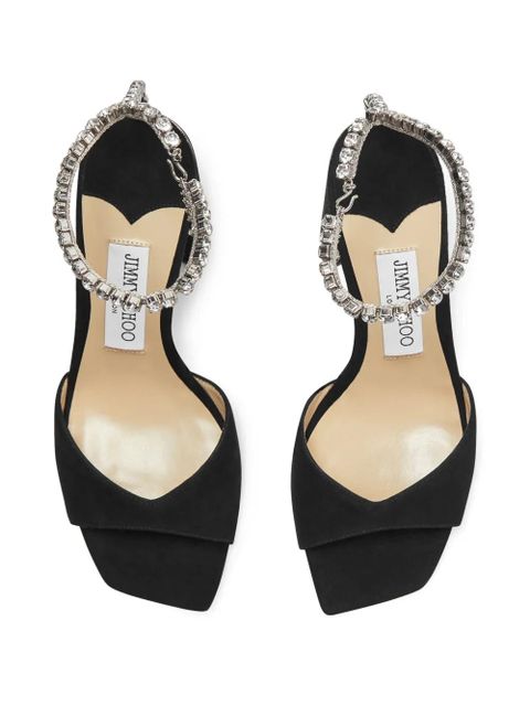 Jimmy Choo Saeda 85mm crystal-strap sandals - Black