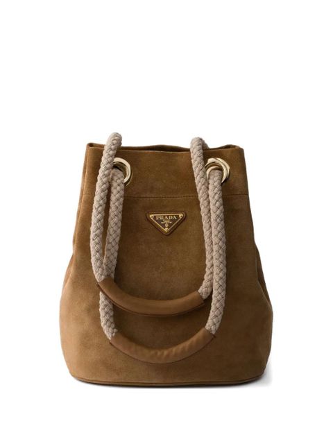 Prada medium Mariner suede bucket bag - Brown - zdjęcie produktu nr 1