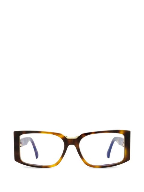 Max Mara Eyewear rectangular gold-tone glasses - Brown - zdjęcie produktu nr 1
