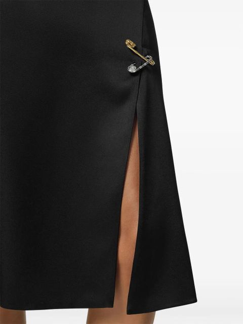 Versace Safety Pin satin midi skirt - Black