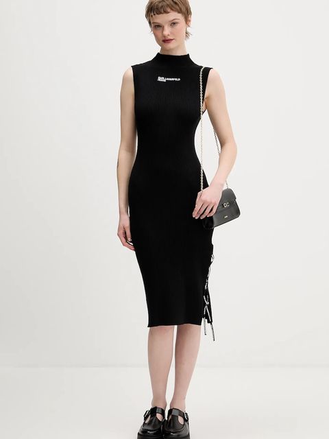 Karl Lagerfeld Jeans sukienka kolor czarny mini dopasowana B1W13041 - zdjęcie produktu nr 2