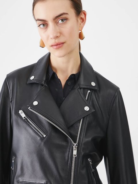 Medicine kurtka biker skórzana kolor czarny przejściowa