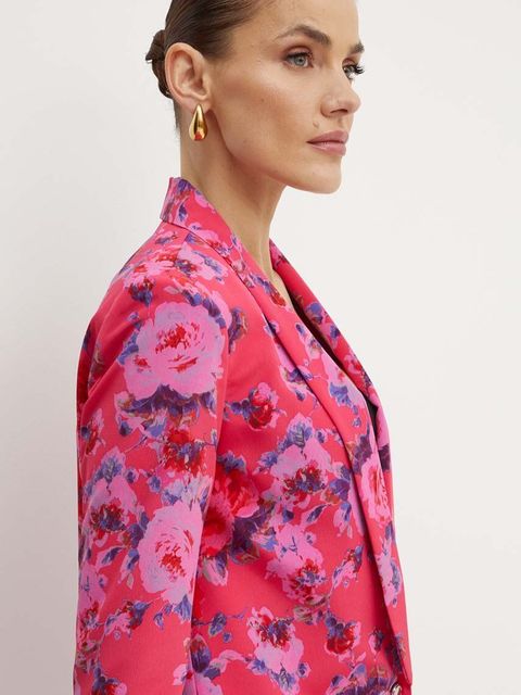 Morgan marynarka VOLIN.F kolor różowy jednorzędowa wzorzysta