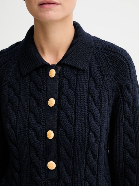 Bally sweter wełniany damski kolor granatowy ciepły WKN0BG