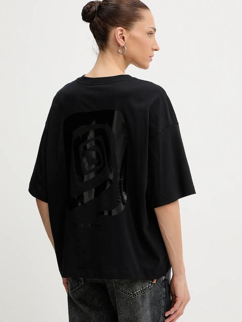 Armani Exchange t-shirt bawełniany damski kolor czarny XW001342 AF17172