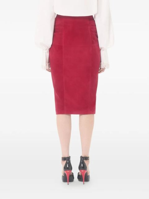 Valentino Garavani suede skirt - Red