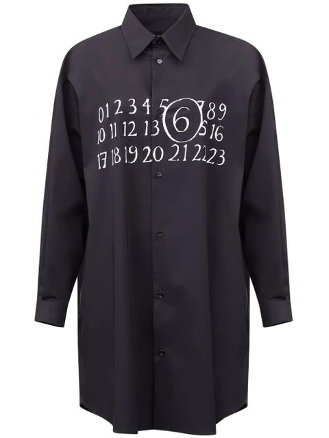 MM6 Maison Margiela signature numbers motif shirt dress - Black - zdjęcie produktu nr 1