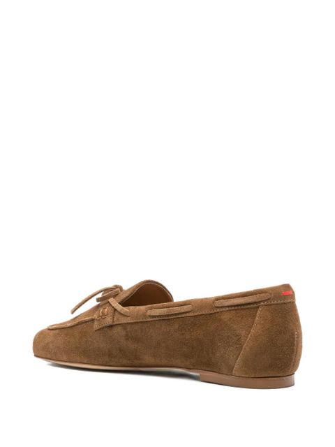 Aeyde Jasper bow-detail suede loafers - Brown