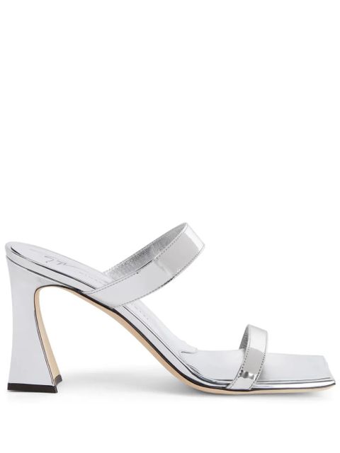 Giuseppe Zanotti 85mm Flaminia double-strap mules - Silver - zdjęcie produktu nr 1