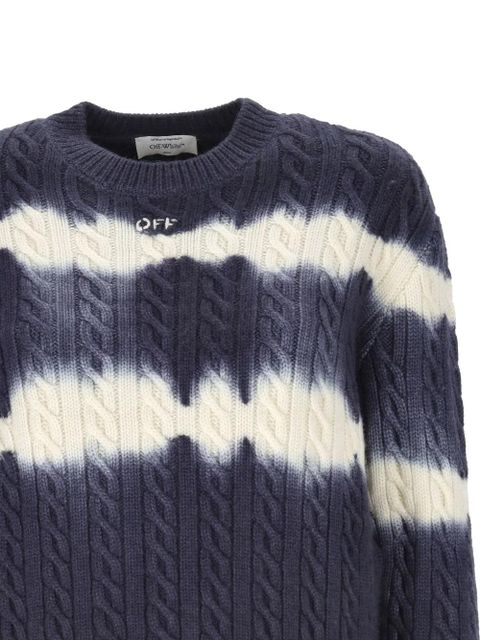 Off-White cable-knit tie-dye sweater - Blue