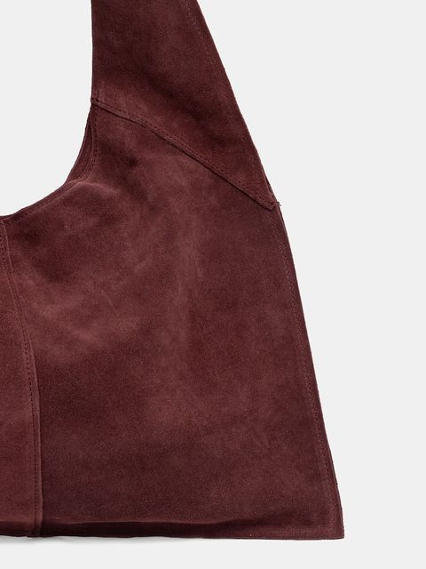 Answear.LAB torebka zamszowa kolor bordowy