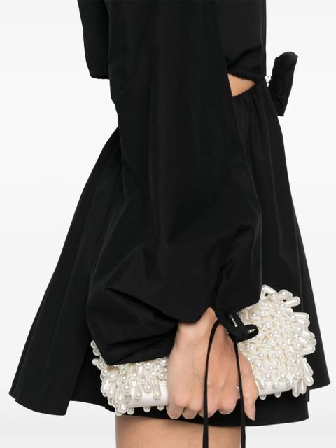 Blumarine floral-appliqué mini dress - Black