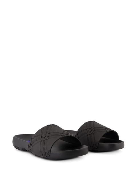 Burberry embossed Check Dive Slides - Black - zdjęcie produktu nr 2
