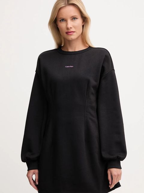 Calvin Klein Jeans sukienka bawełniana kolor czarny mini rozkloszowana LV047D227G - zdjęcie produktu nr 1