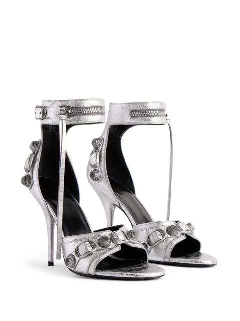 Balenciaga Cagole 110mm metallic-finish sandals - Silver