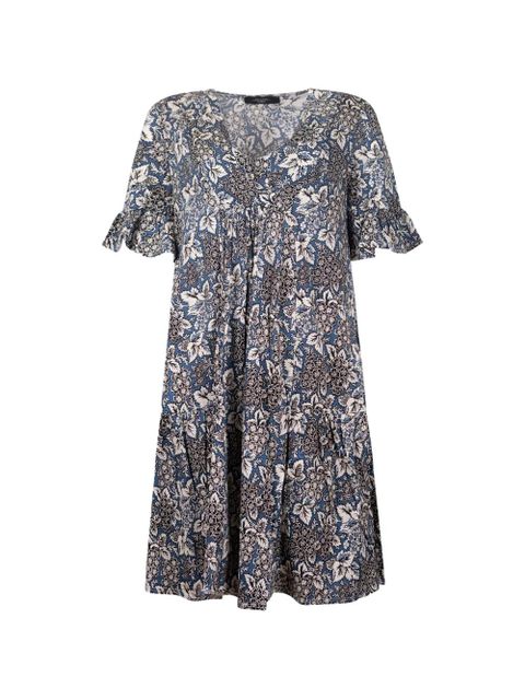 Weekend Max Mara floral-print tiered cotton midi dress - Blue - zdjęcie produktu nr 1