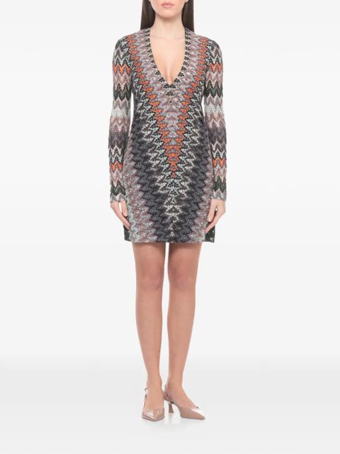 Missoni V-neck patterned dress - Blue - zdjęcie produktu nr 2