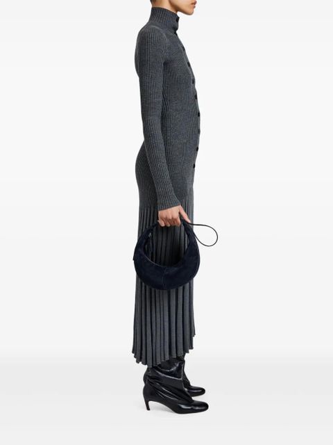 Proenza Schouler Slide crescent-shaped suede shoulder bag - Blue