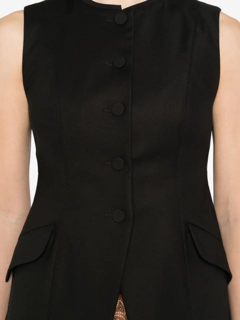SANDRO buttoned front-pocket gilet - Black