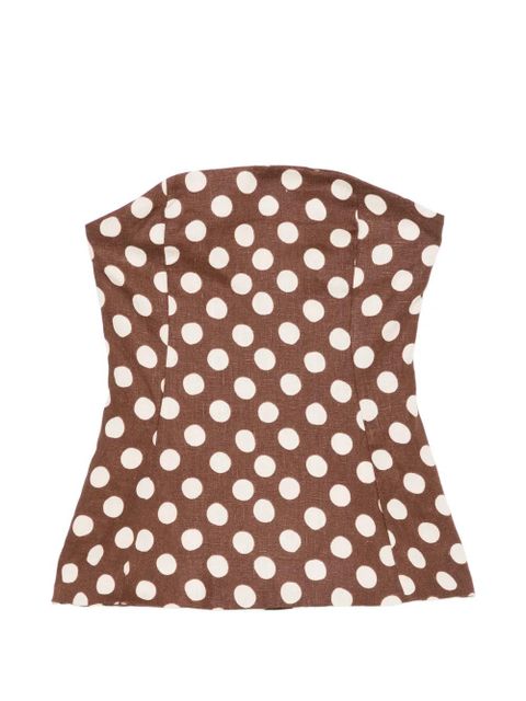 Faithfull the Brand Petro polka-dot bandeau top - Brown - zdjęcie produktu nr 1