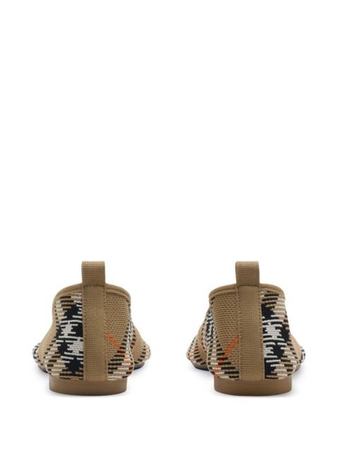 Burberry checkered knitted ballerina shoes - Neutrals