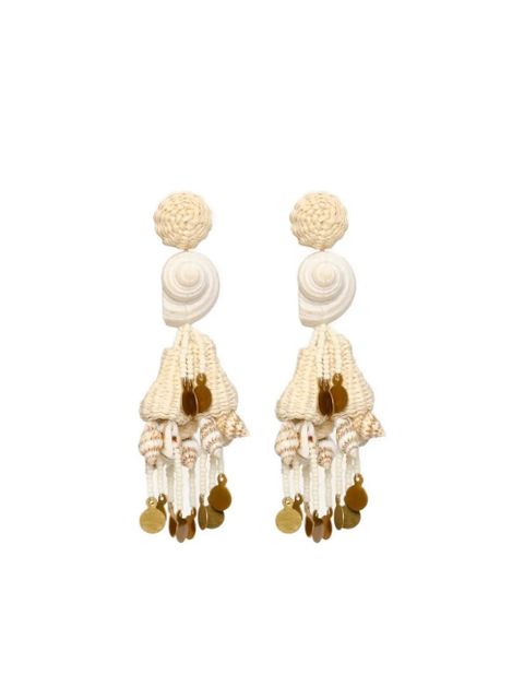 Johanna Ortiz Serenade In Swim shell-detail drop earrings - Gold