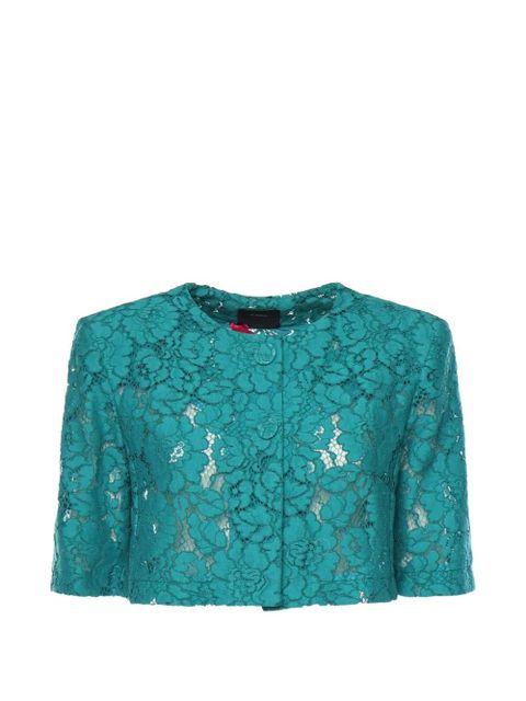 PINKO Lace Spencer button-up cotton jacket - Green - zdjęcie produktu nr 1