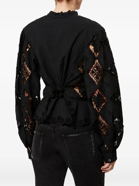 ISABEL MARANT Nina broderie anglaise frilly blouse - Black