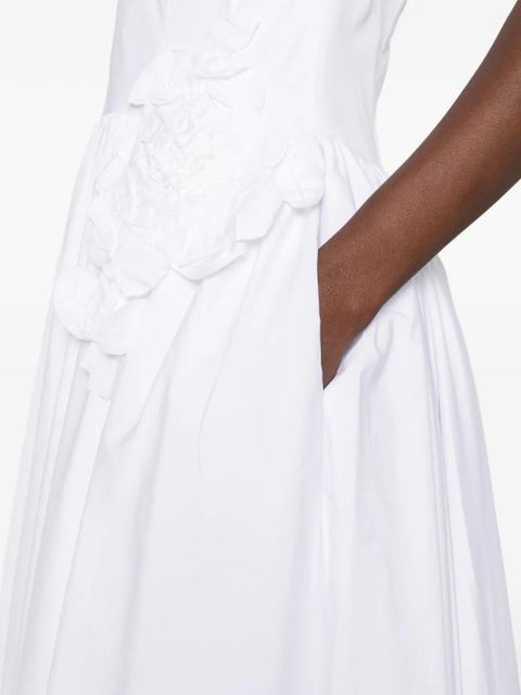 Prada V-neck floral midi dress - White