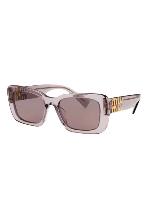 Miu Miu Eyewear logo-plaque rectangle-frame sunglasses - Neutrals - zdjęcie produktu nr 2